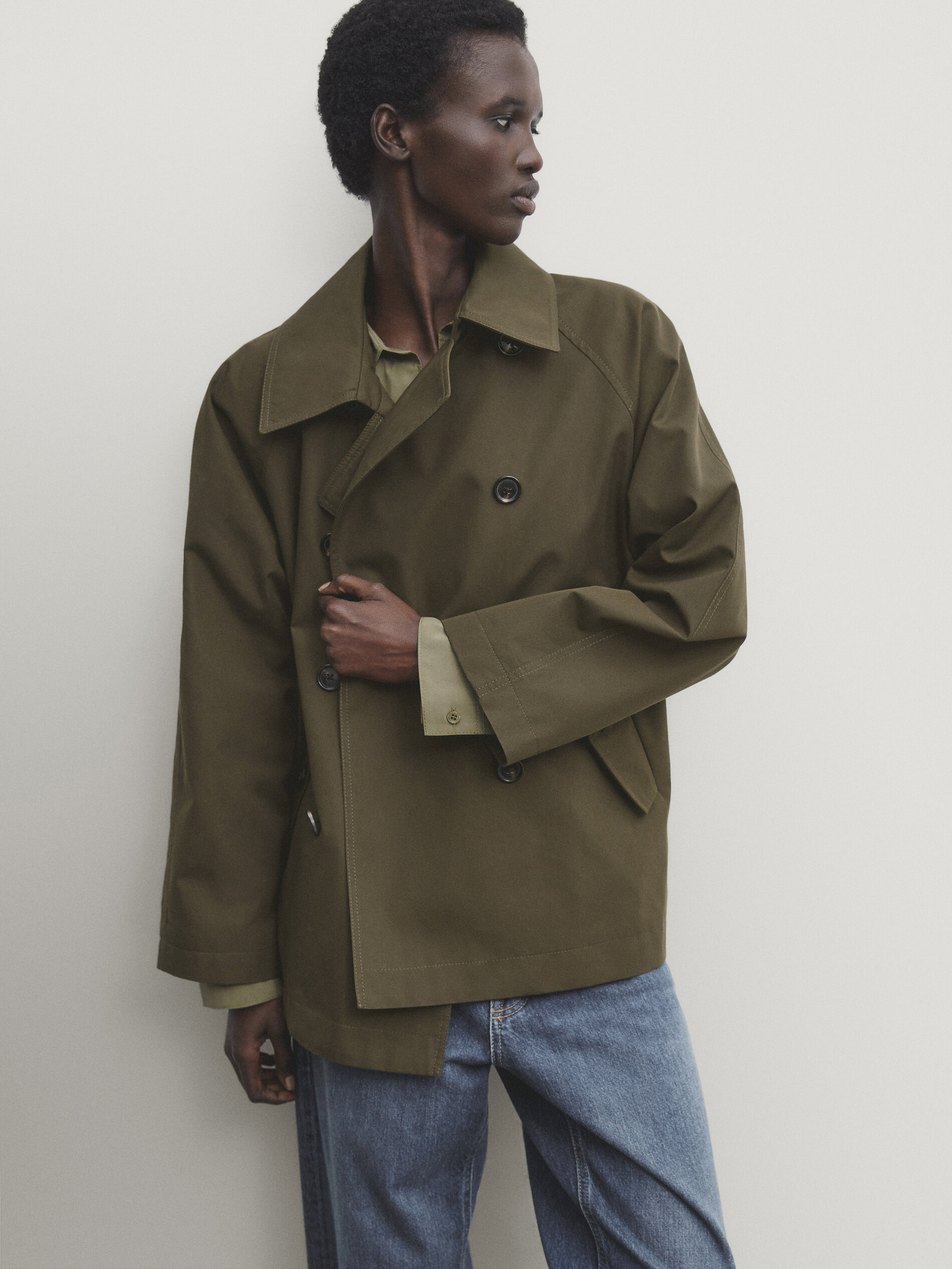 Short hot sale trench jacket