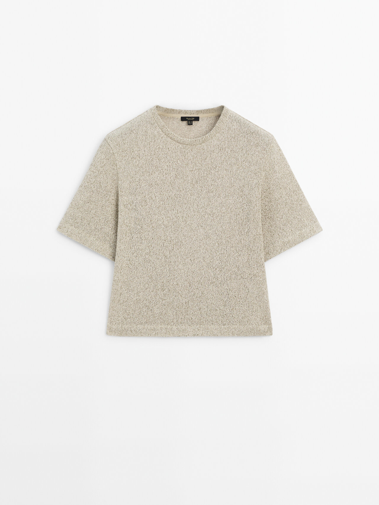 Massimo Dutti Short Sleeve Cotton T-shirt In Greenish