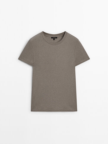 T-shirt de manga curta com mistura de algodão