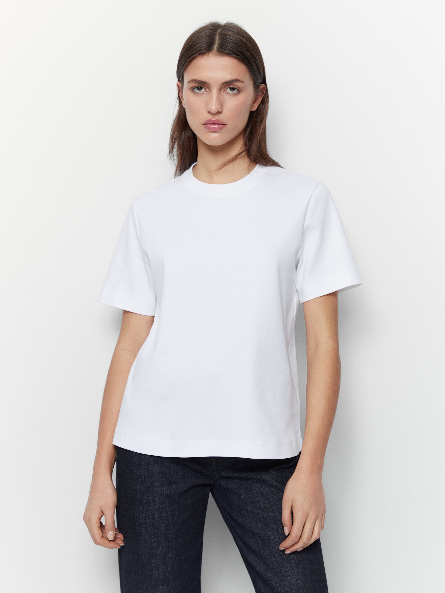T-shirt de manga curta em algodão - Massimo Dutti Portugal