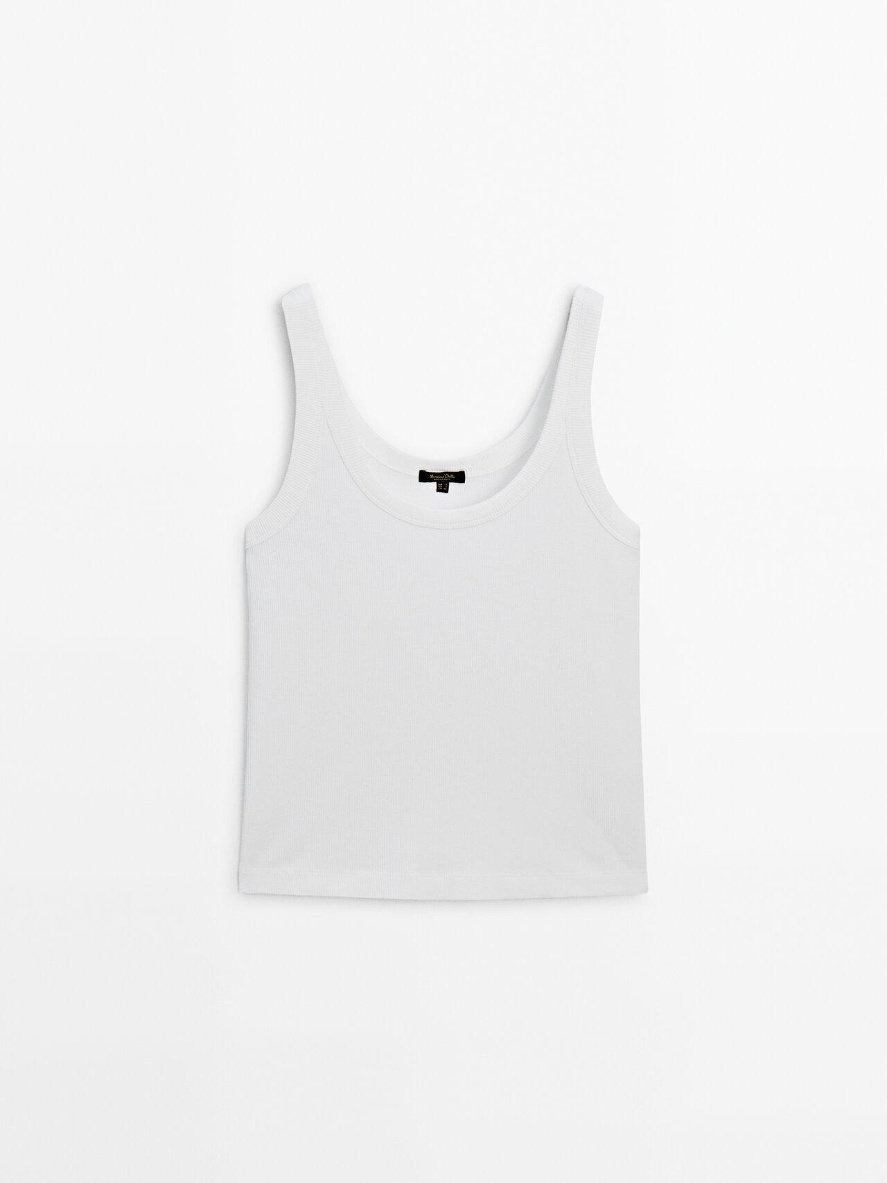 Shop Massimo Dutti Ärmelloses Shirt Im Rippenstrick In White
