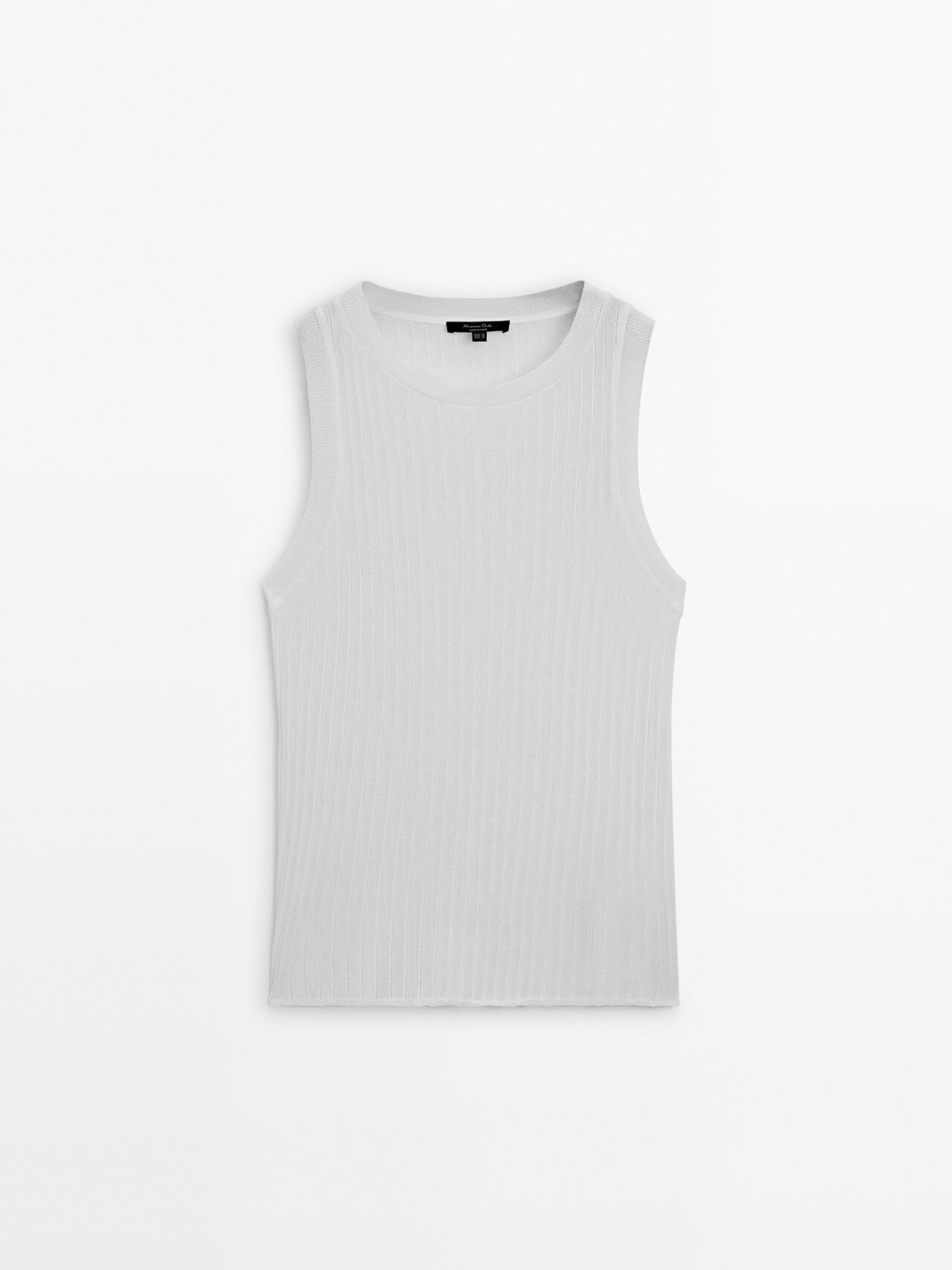 Massimo Dutti Sleeveless Open-knit Top In Gebrochen Weiss