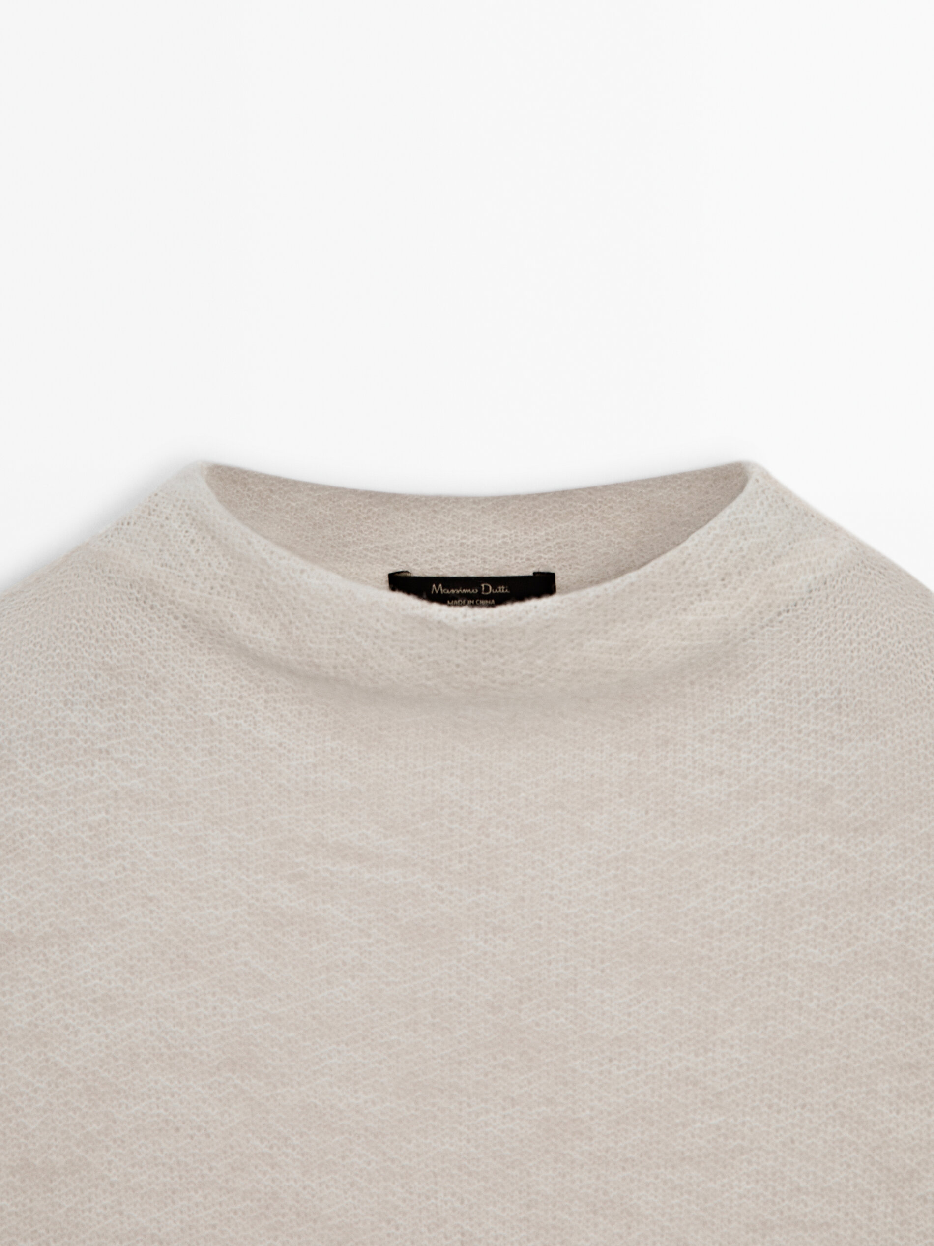 Camiseta manga larga con lana cuello subido