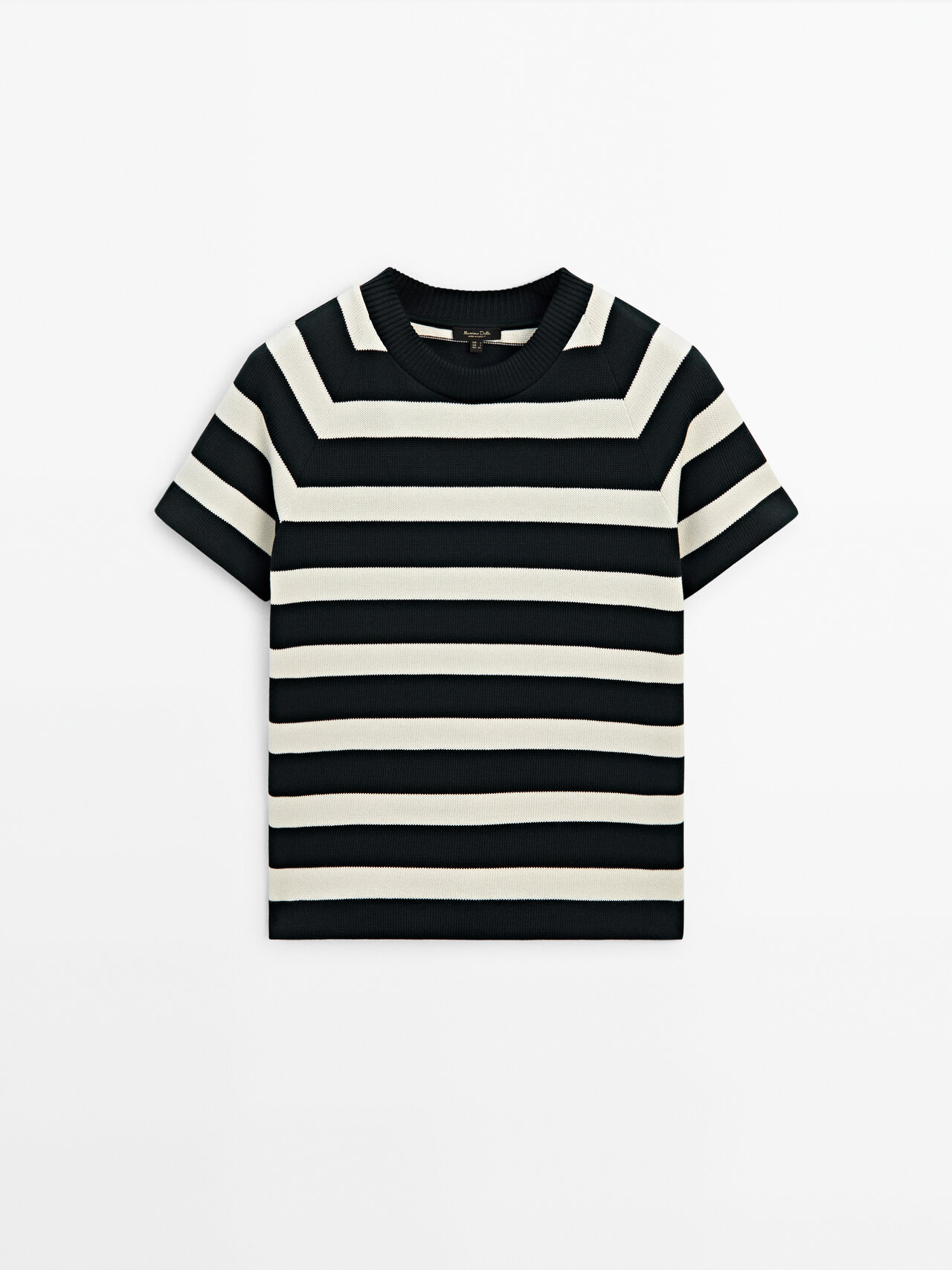 ★日本未入荷*Massimo Dutti*STRIPEDリネンコットンTシャツ/GR★ Striped T-shirt with crossover shoulder detail · Brown