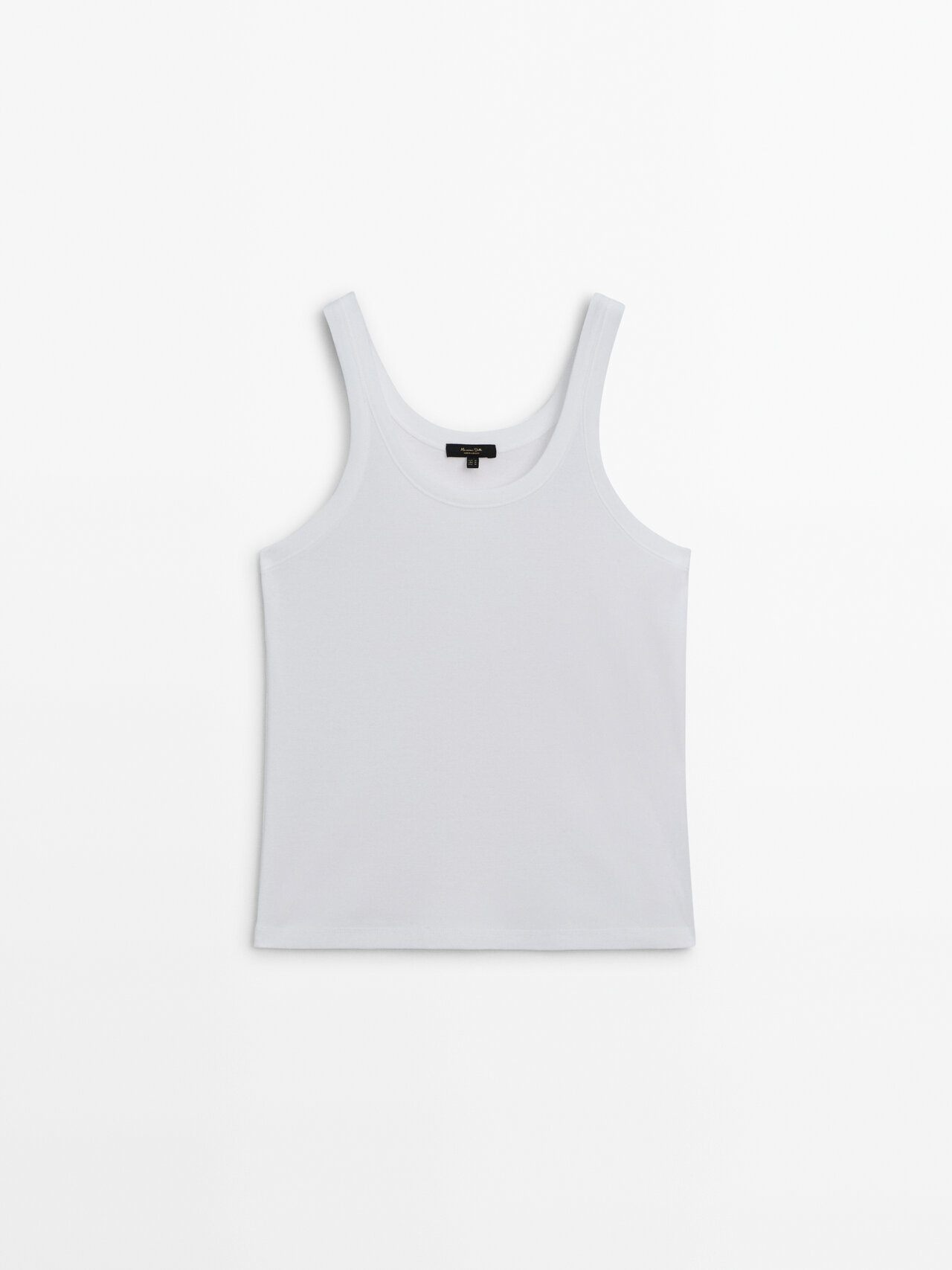 Massimo Dutti 100% Cotton Strappy Top In White