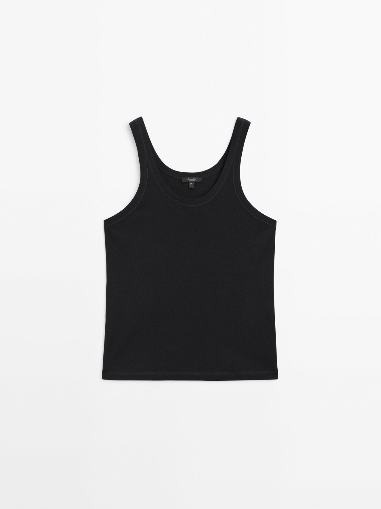 Shop Massimo Dutti 100% Cotton Strappy Top In Black