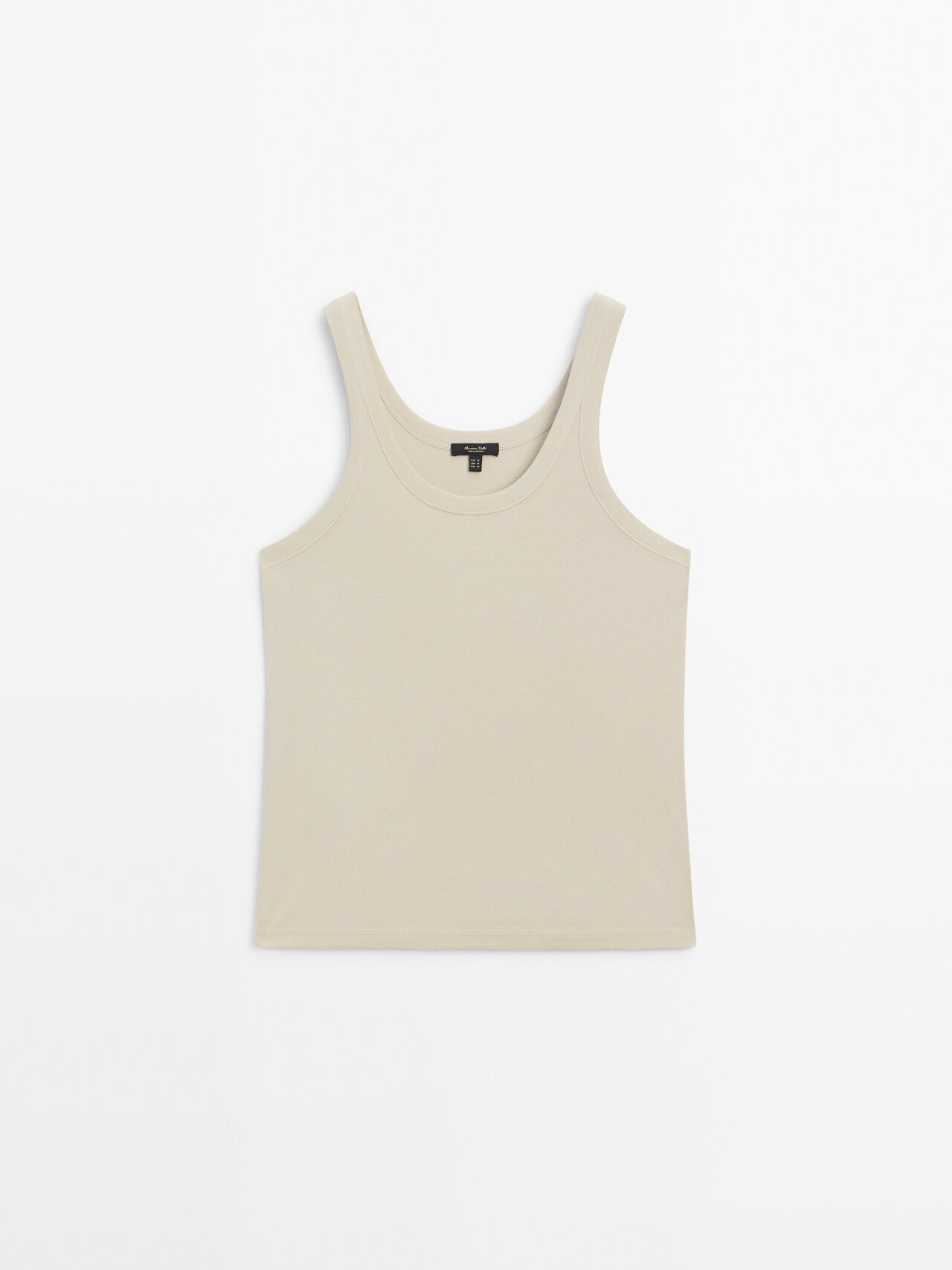 Massimo Dutti 100% Cotton Strappy Top In Stone