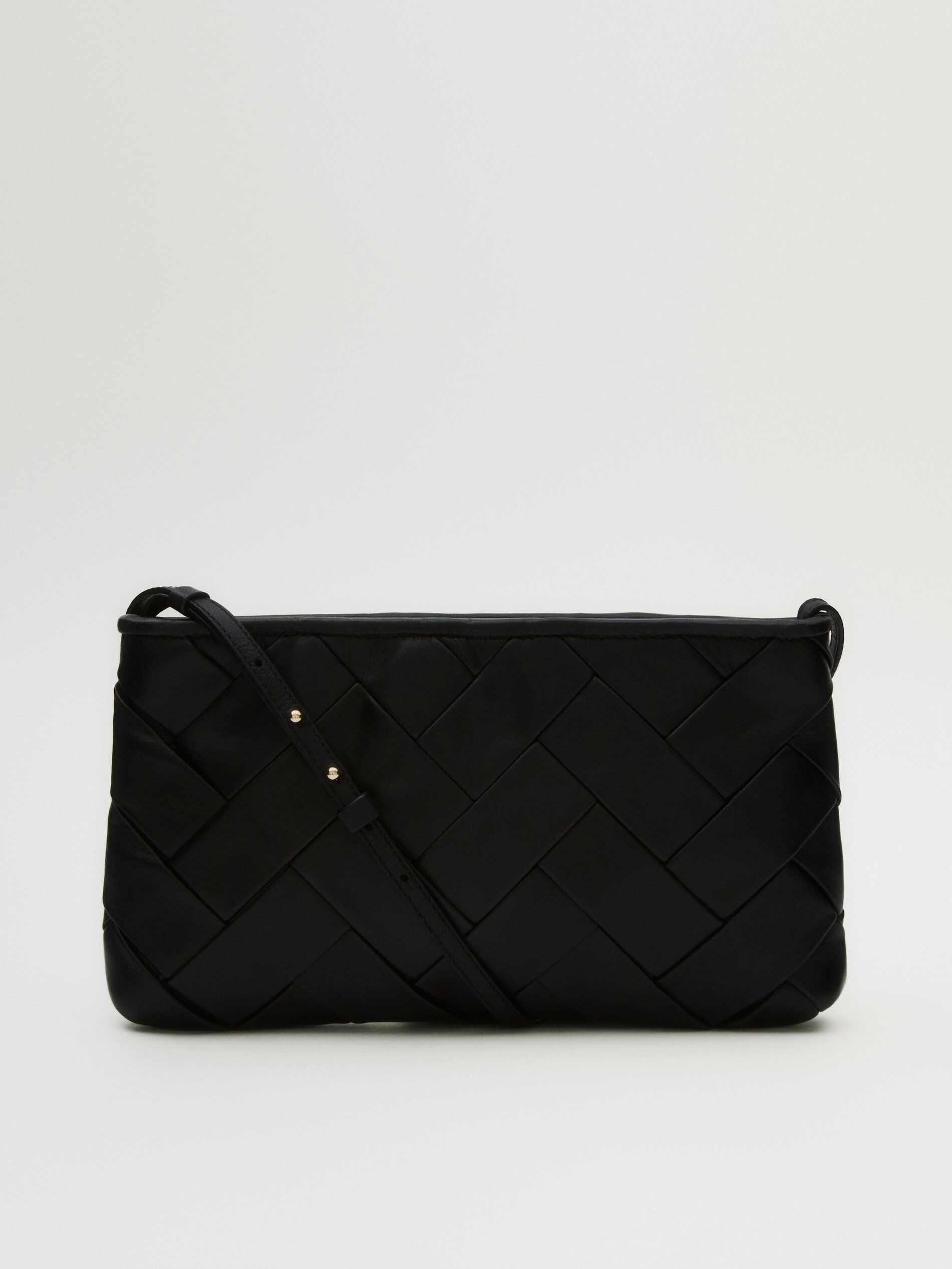 Schultertasche aus geflochtenem Nappaleder · Schwarz · Accessoires  