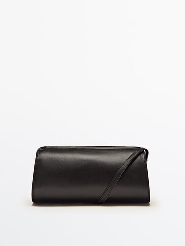 Sac à bandoulière cylindrique uni en cuir
