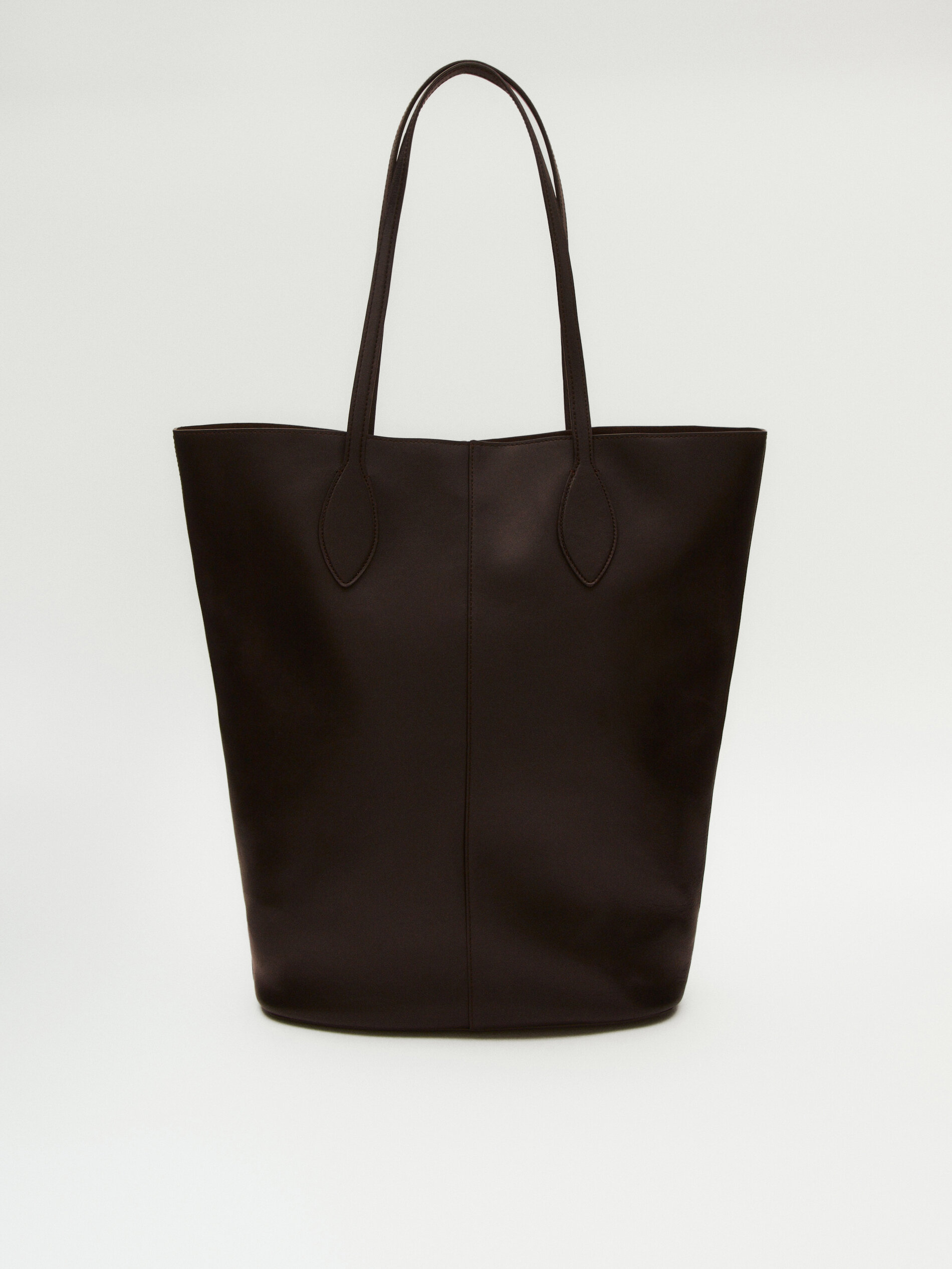 Nappa leather tote bag · Brown · Accessories | Massimo Dutti