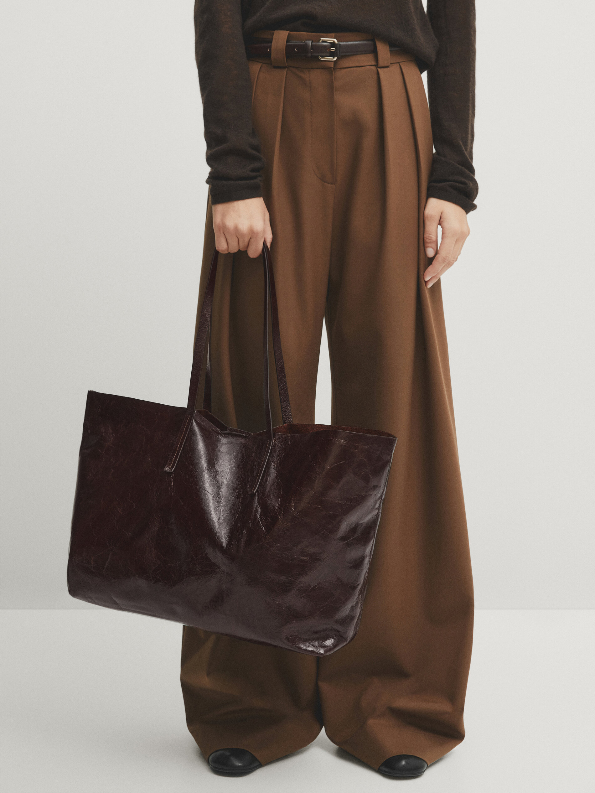 Massimo dutti store leather bag