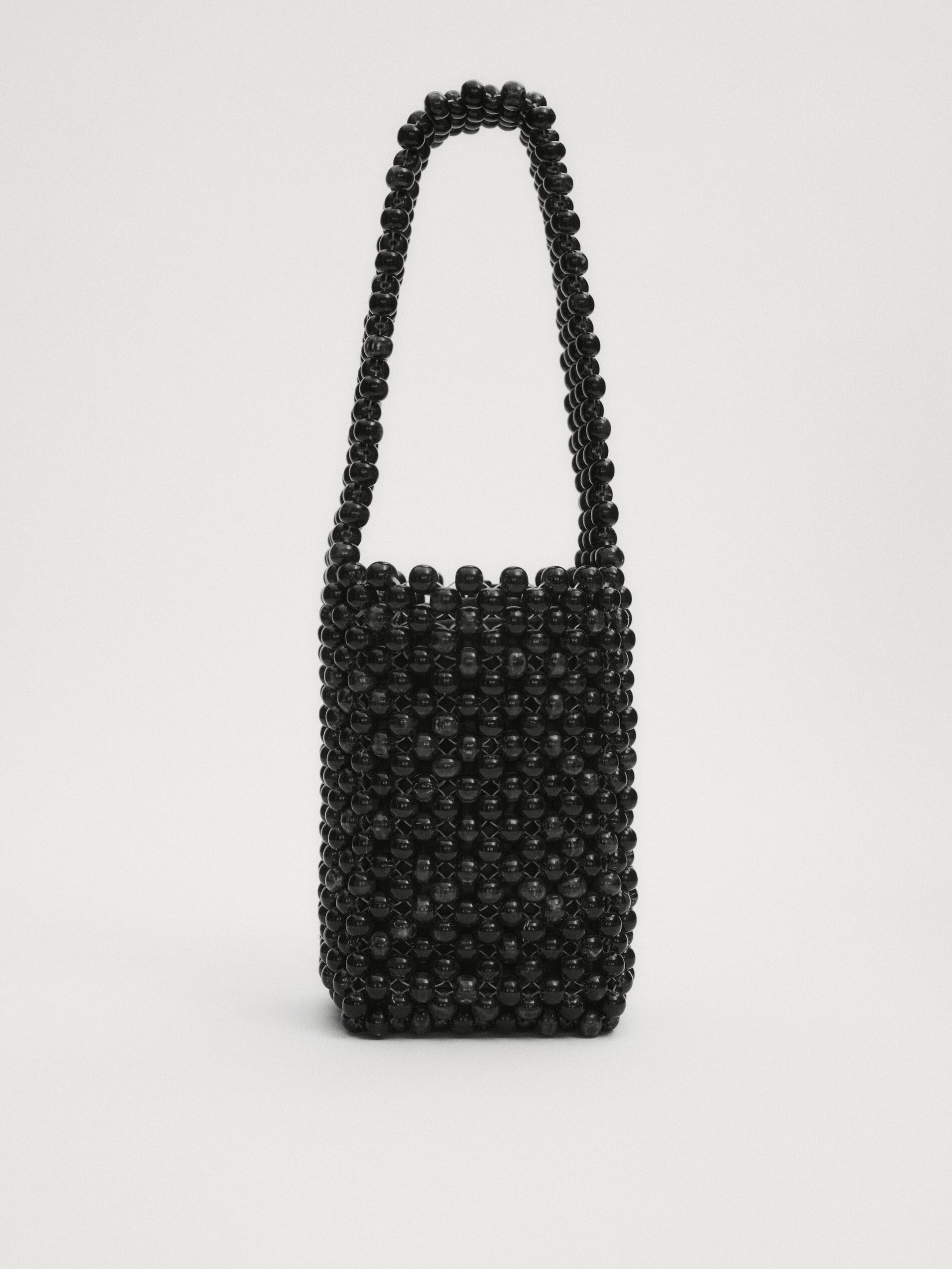 Shoulder bag with beads · Black, Orange, Khaki · Accessories | Massimo