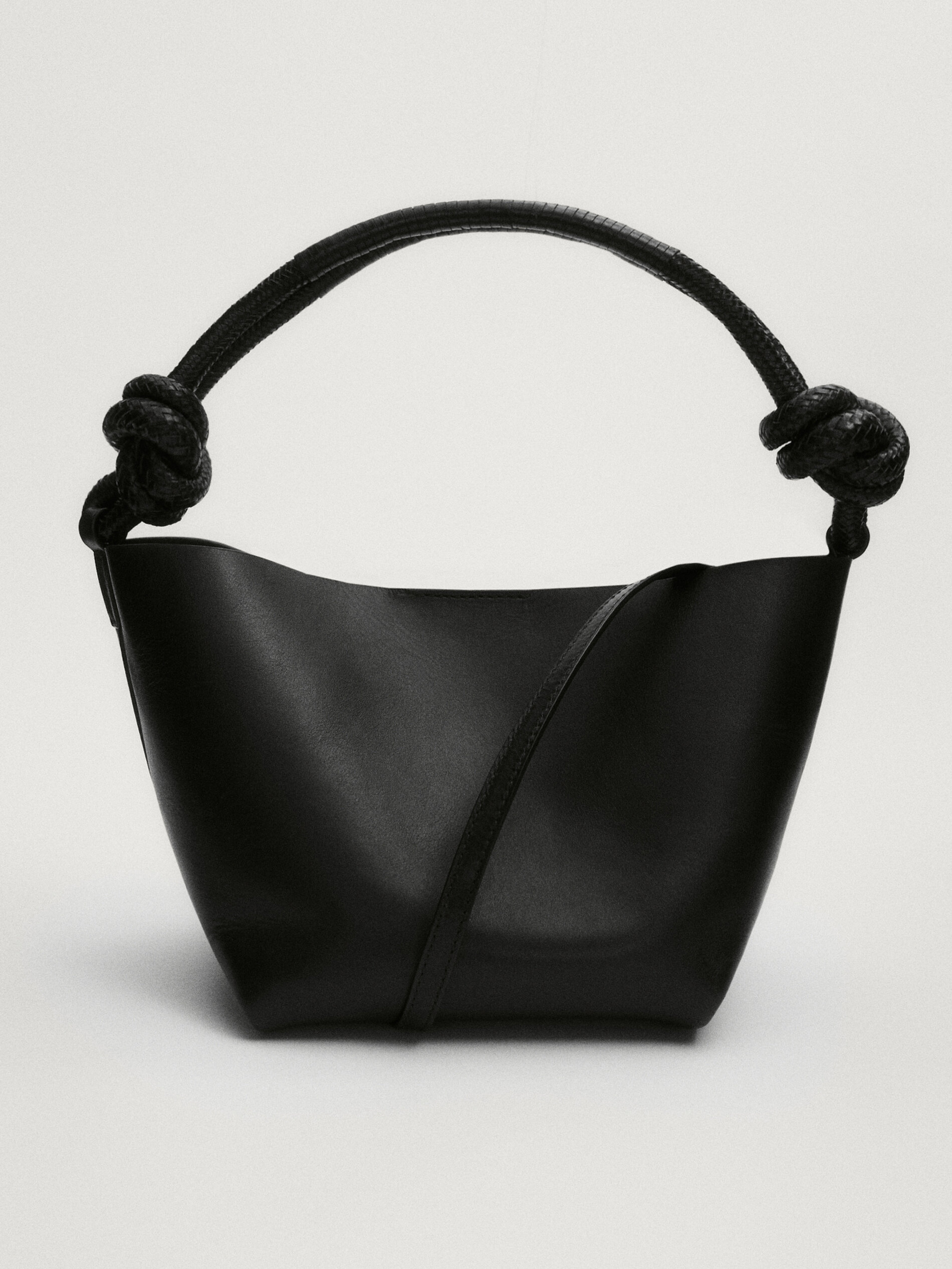 Nappa leather crossbody bag with knot detail · Black · Accessories