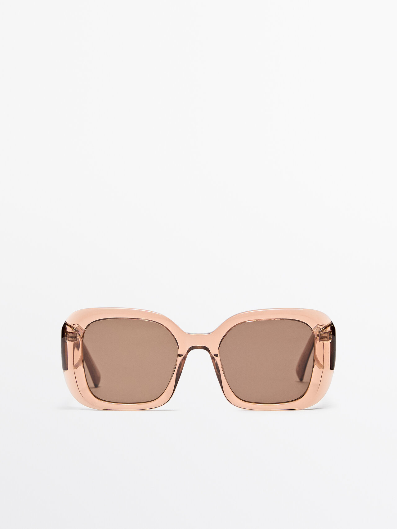 Massimo Dutti Square Sunglasses In Pink