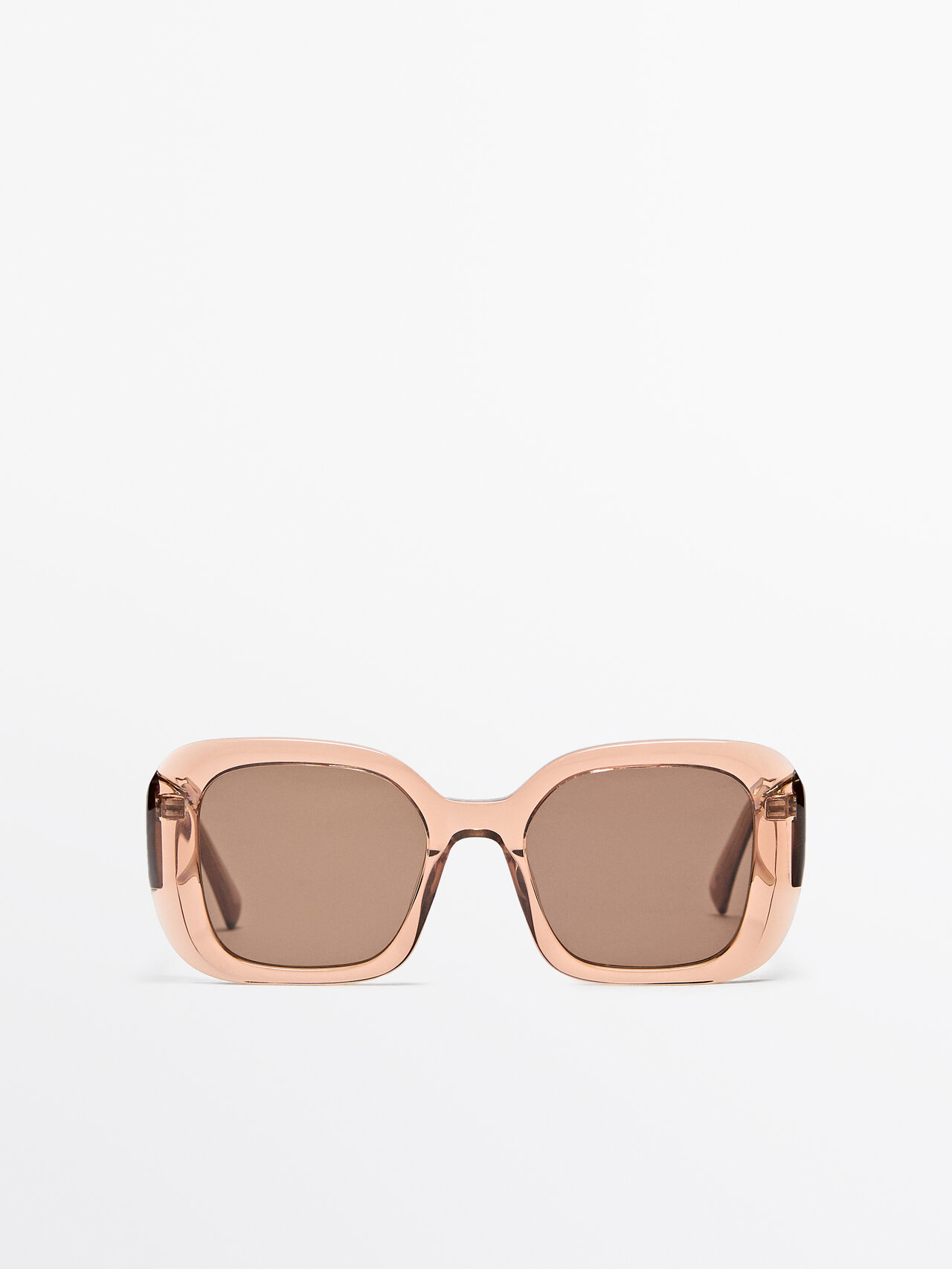 Massimo Dutti Square Sunglasses In Mustard Yellow