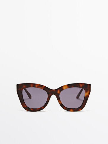 Очила за сонце cat eye со ефект на желкин оклоп