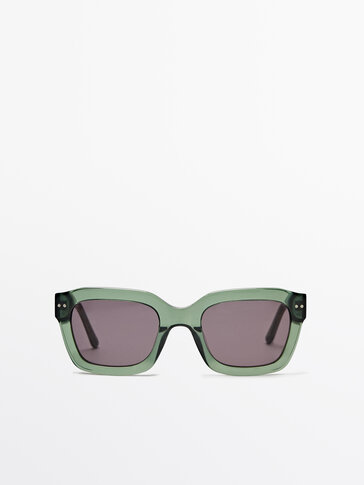 Gafas de sol de pasta Verde Accesorios Massimo Dutti