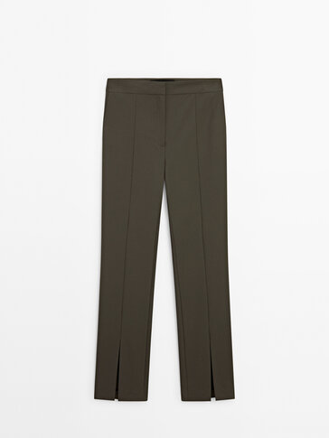 Trousers with vent detail - Studio - Massimo Dutti