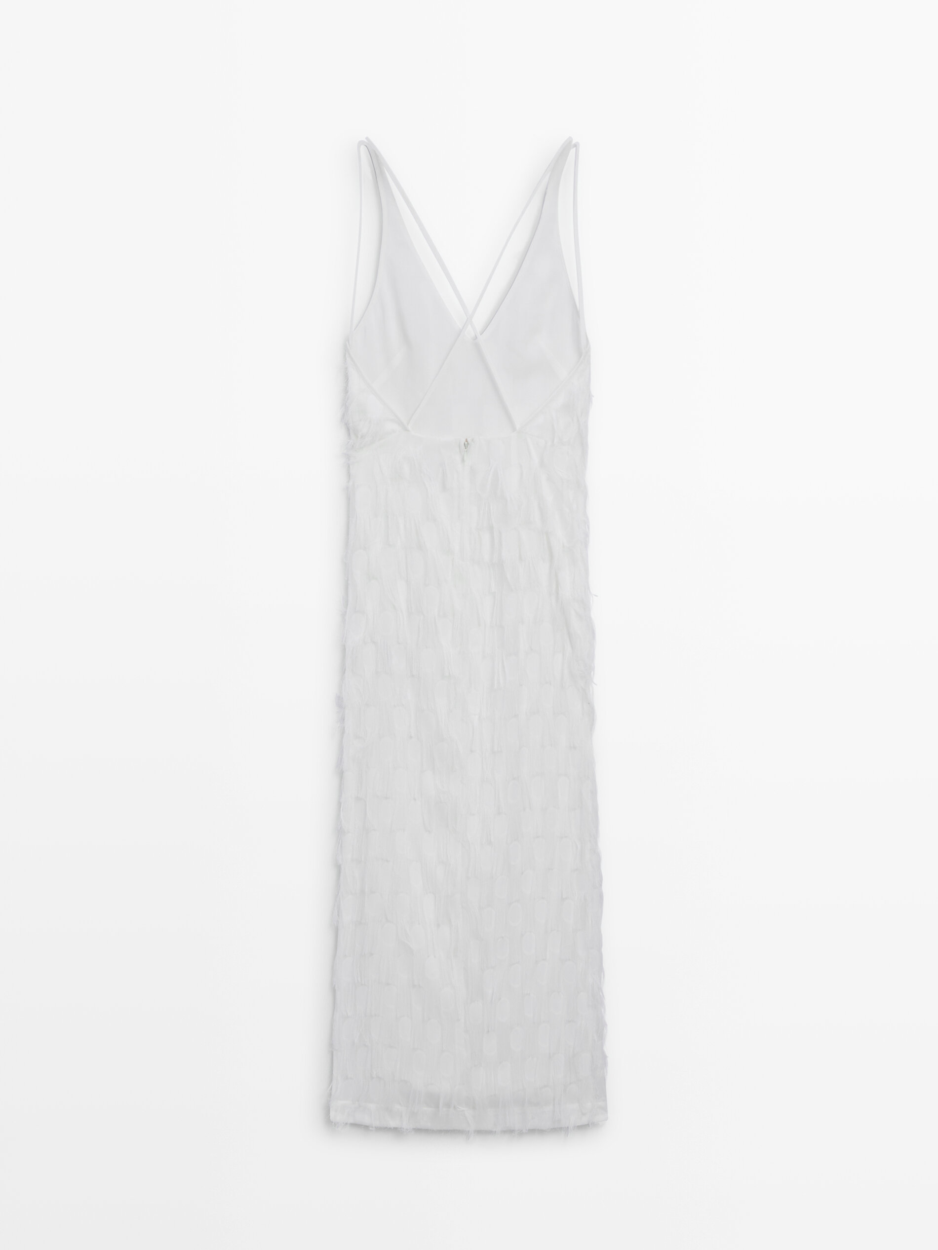 Frayed devoré strappy dress - Studio · White · Smart / Dresses And