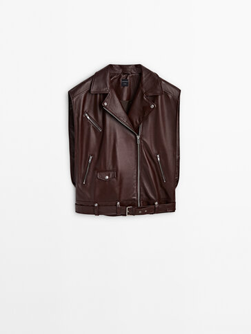 Nappa leather biker waistcoat - Studio