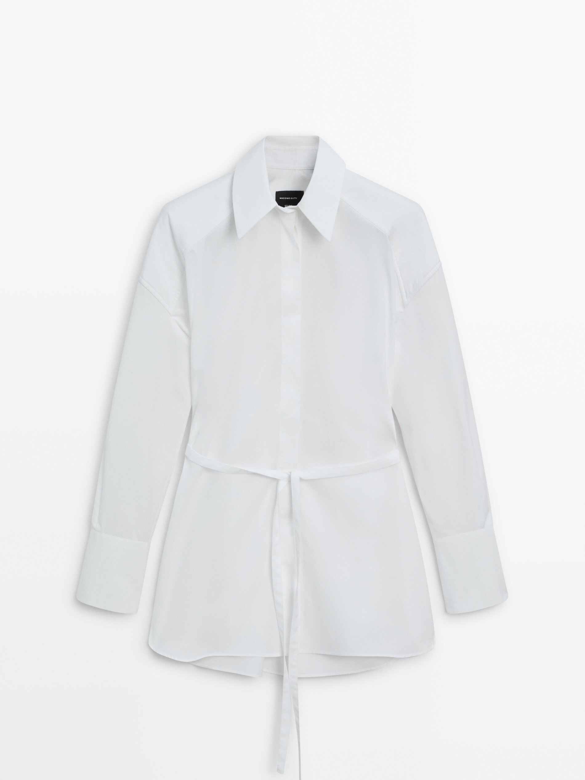 Shirt with shoulder detail - Studio · White · Shirts | Massimo Dutti