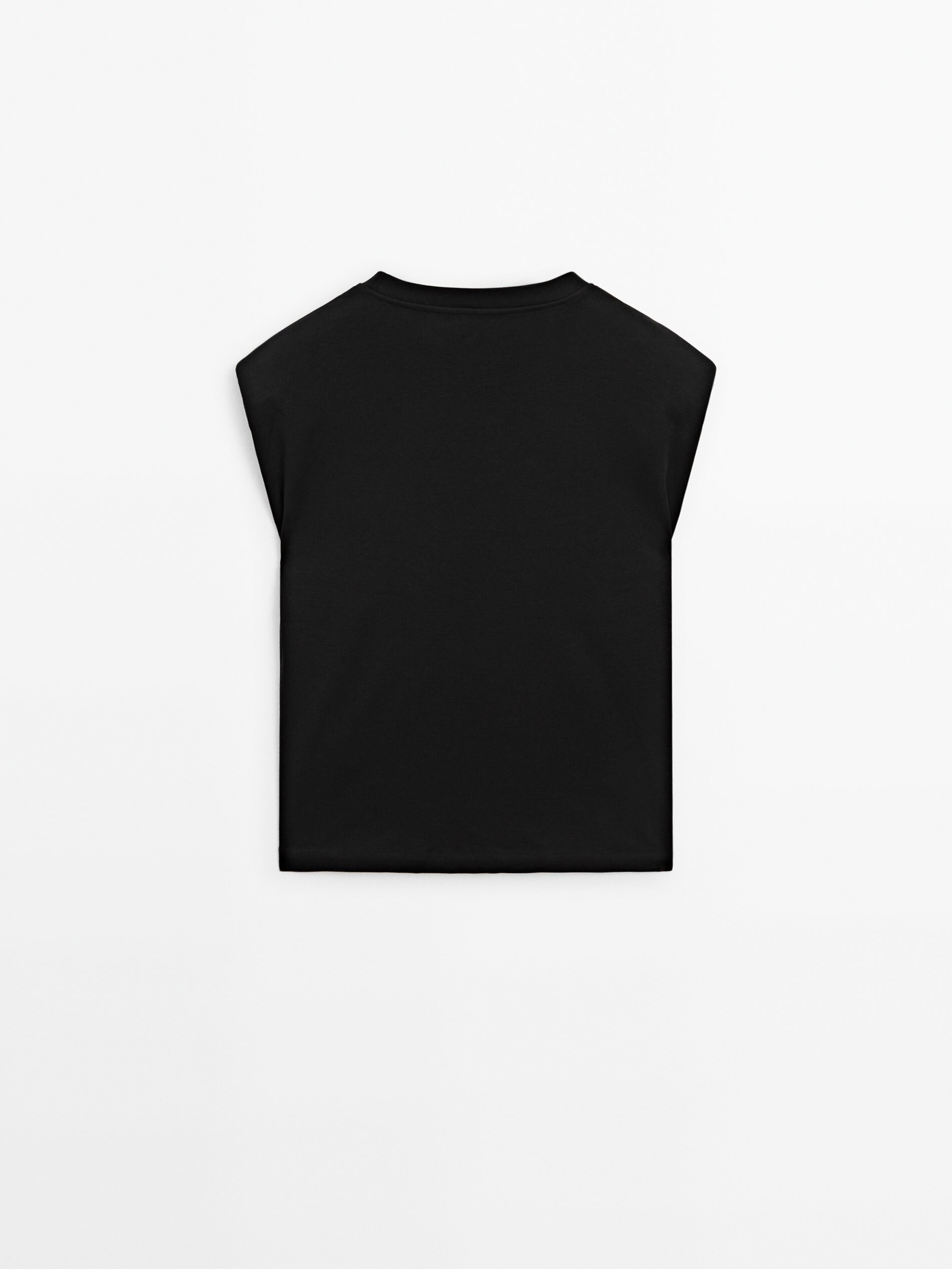 Cotton T-shirt with padded shoulder details - Studio