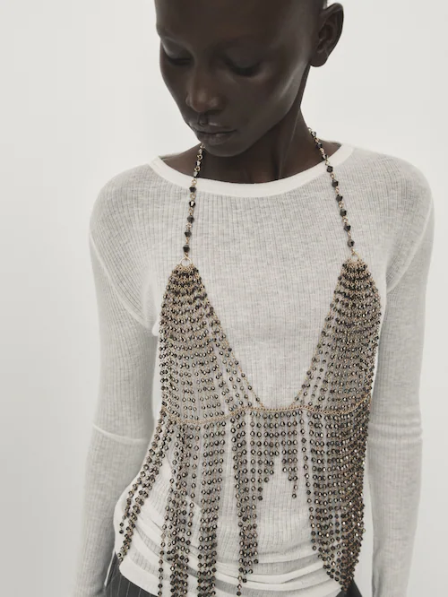 Chain top with beads - Studio · Gold · Accessories