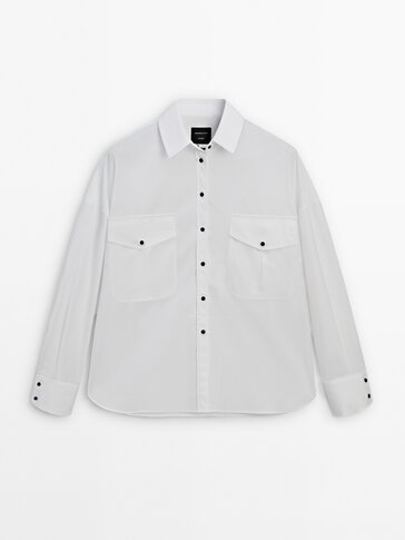 Camisa algodón botóns contraste - Studio