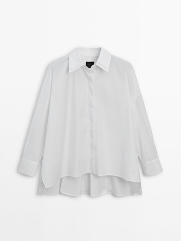 Poplin shirt with layered collar detail - Studio