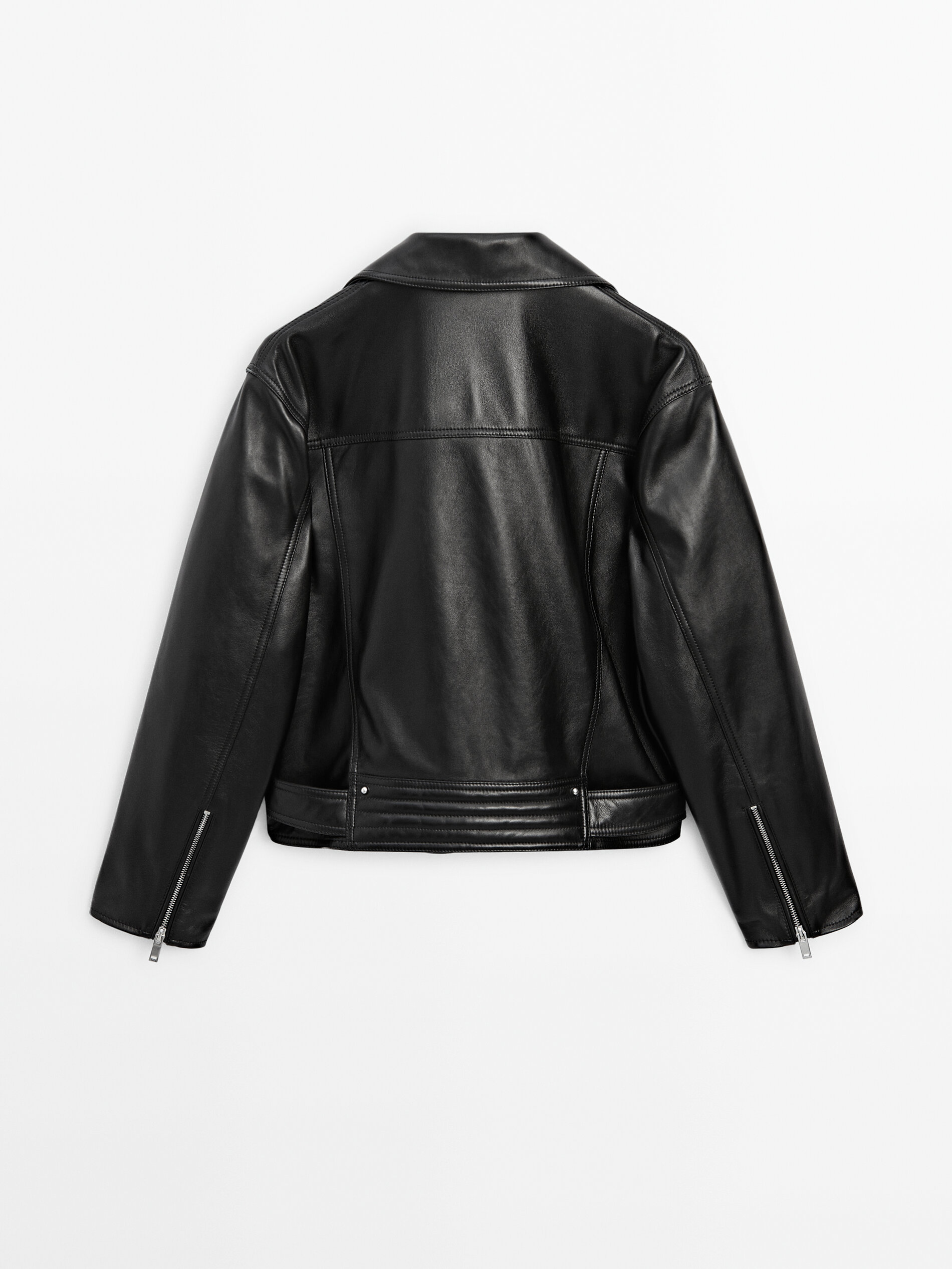 Nappa leather jacket with zip - Studio · Black · Skirts | Massimo 