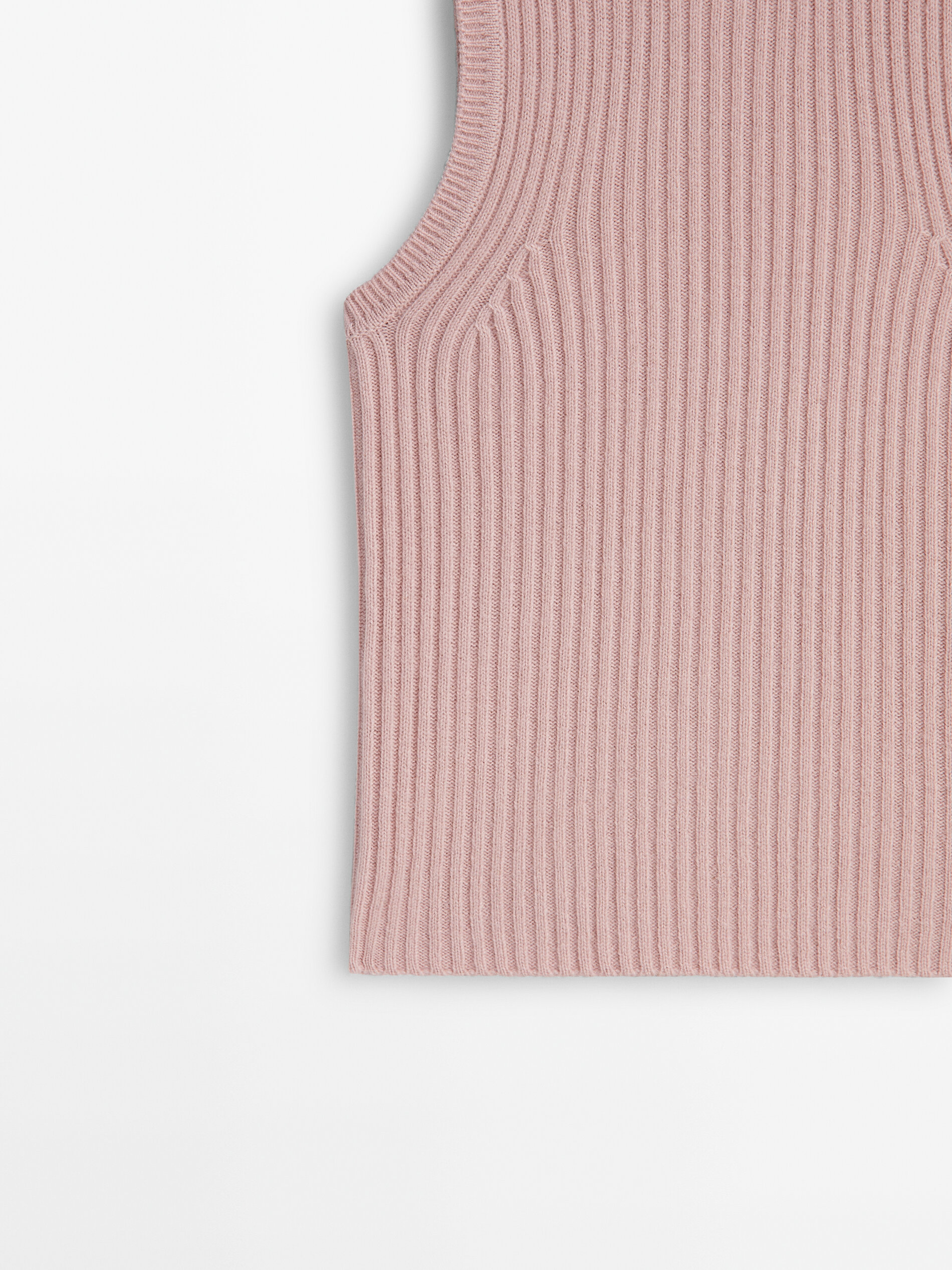 Wool blend ribbed knit top - Studio