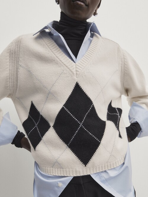 Diamond-design knit sweater - Studio