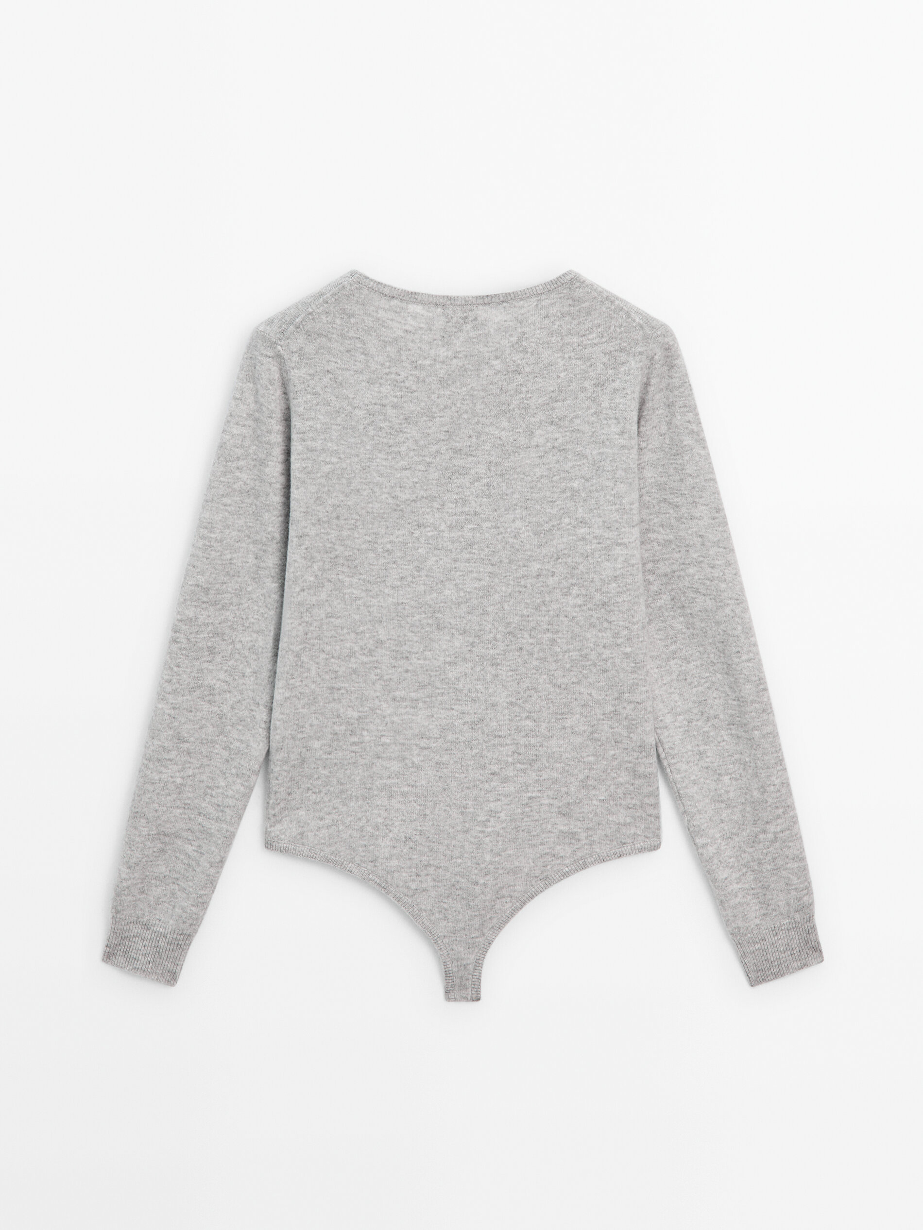 Knit long sleeve bodysuit - Studio · Grey Marl · Sweaters And