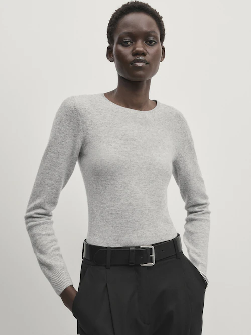 Knit long sleeve bodysuit - Studio · Grey Marl · Sweaters And Cardigans