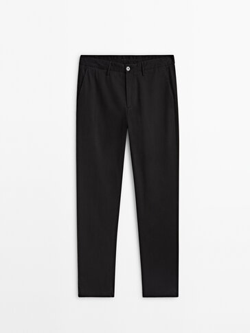 Black slacks hot sale slim fit