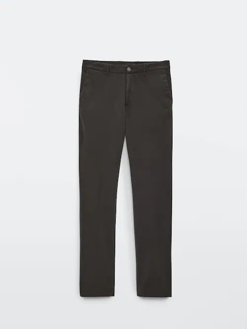 Pantalón chino algodón esmerilado slim fit · Gris, Beige, Azul Marino,  Kaki, Negro · Vestir