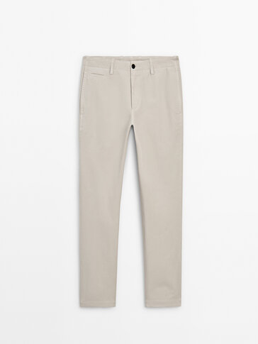 Pantaloni chino in canvas straight fit