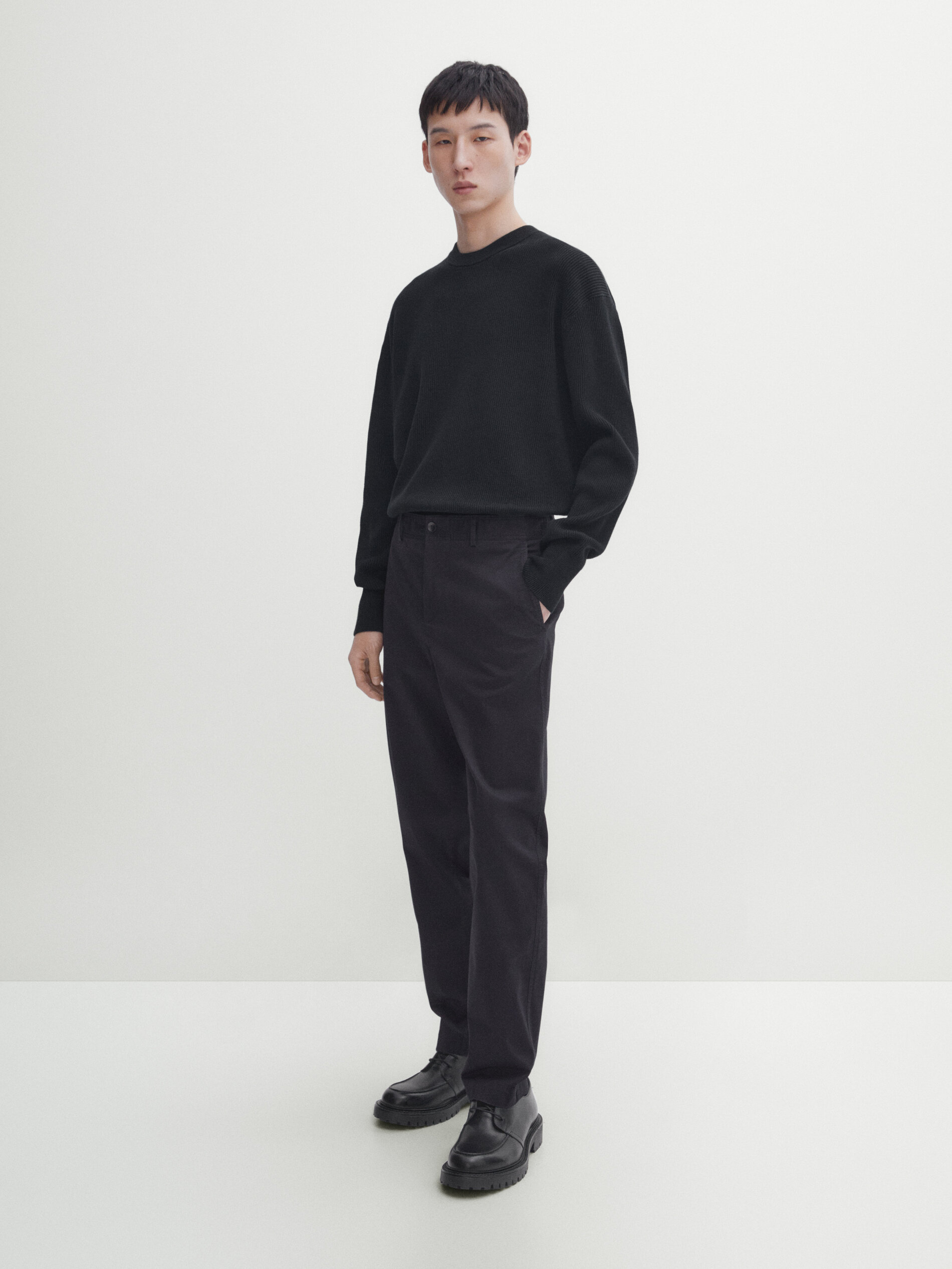 PONTE DI ROMA KNIT TROUSERS WITH RHINESTONES - Black | ZARA India