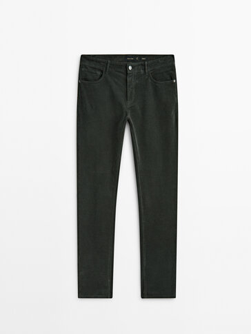 מכנסי דנים בגזרת ג׳ינס מבד קורדרוי Tapered fit