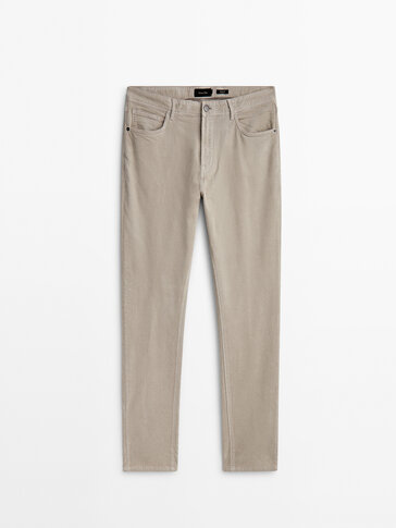 מכנסי דנים בגזרת ג׳ינס מבד קורדרוי Tapered fit