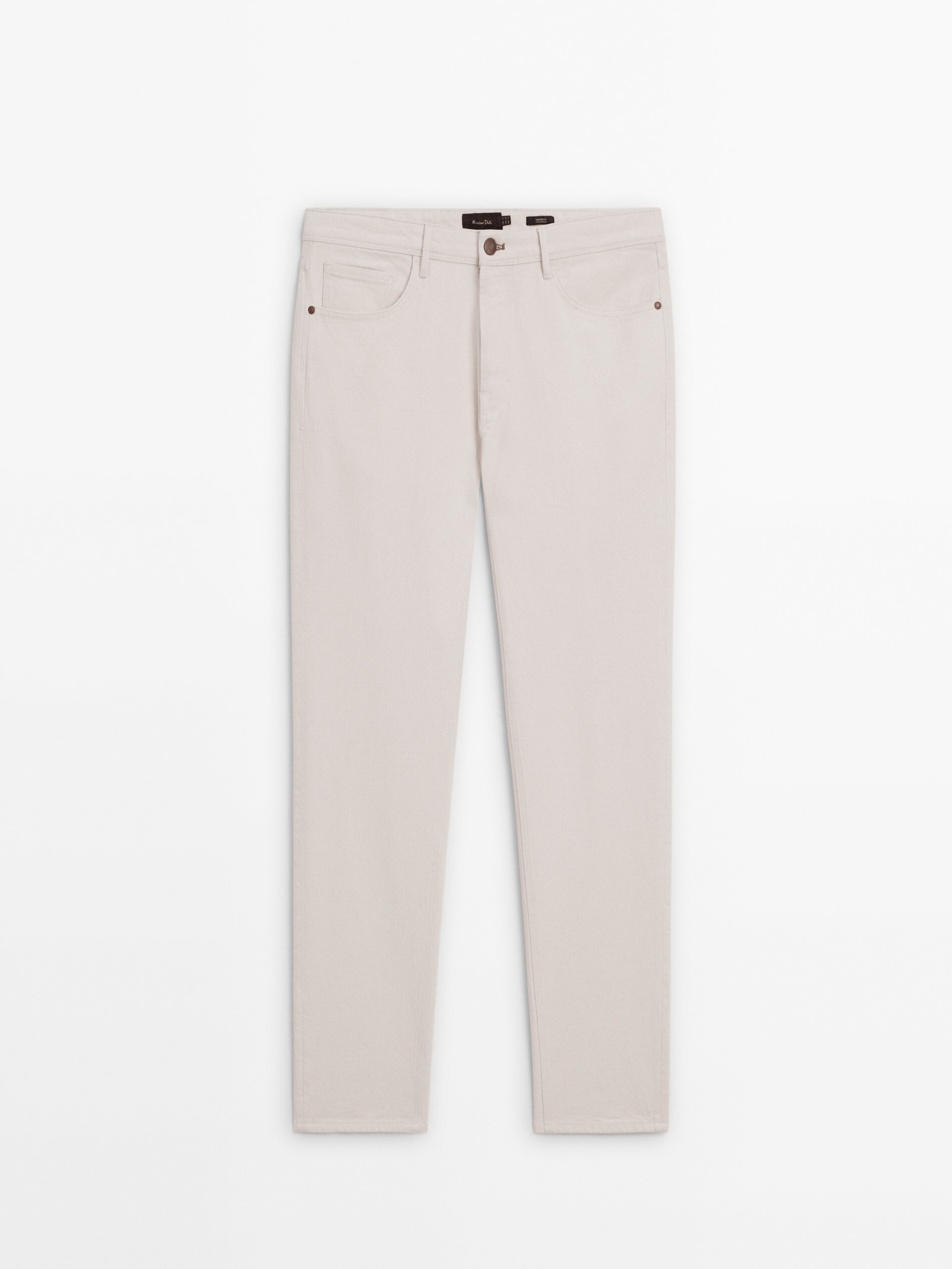 Tapered fit jeans · Cream · Trousers Massimo Dutti