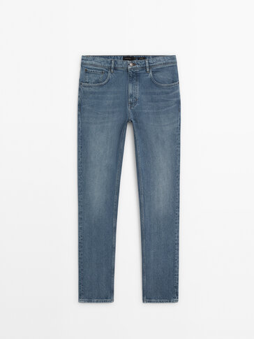 Relaxed-fit bleached jeans