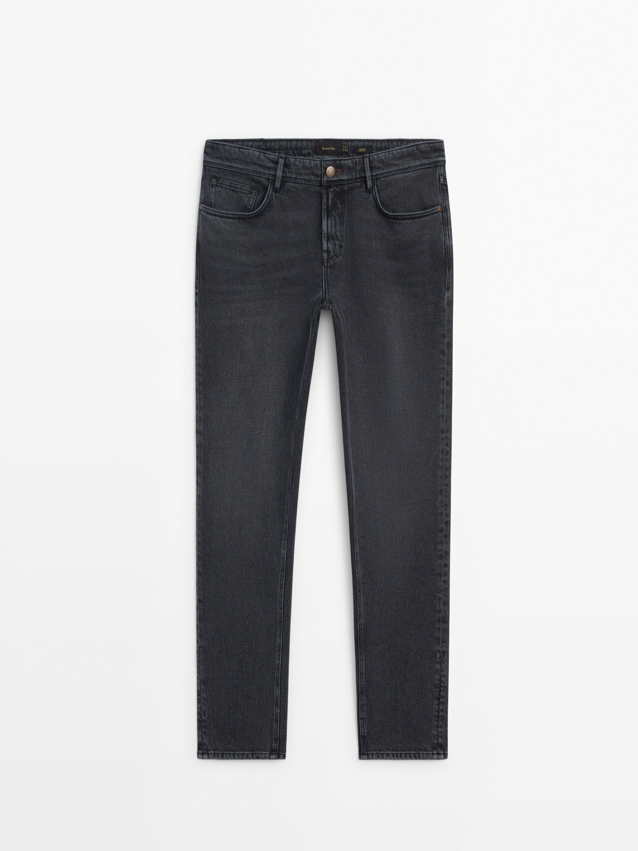 Massimo Dutti Tapered Fit Jeans In Charcoal