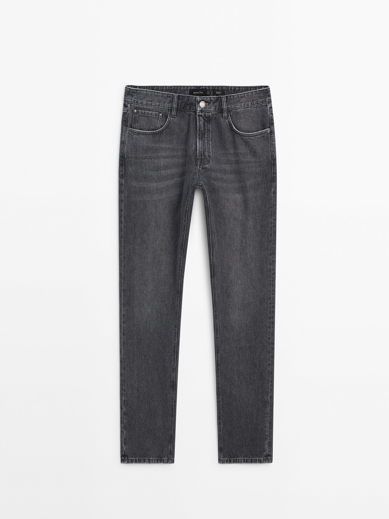 Massimo Dutti Relaxed Fit Stonewash Jeans In Grey
