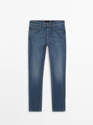Slim-fit mid stonewash jeans