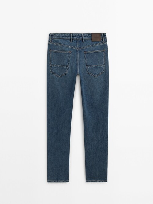Tapered-fit dirty stonewash jeans