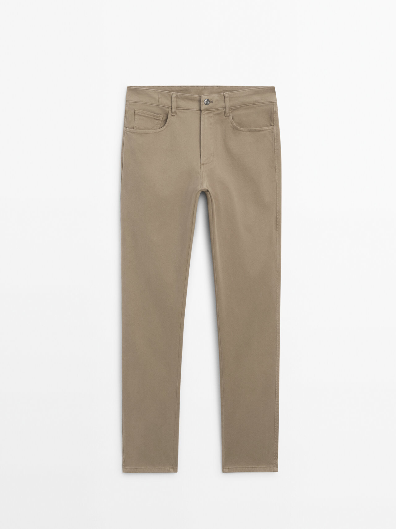 Massimo Dutti Relaxed Fit Denim Trousers In Mink