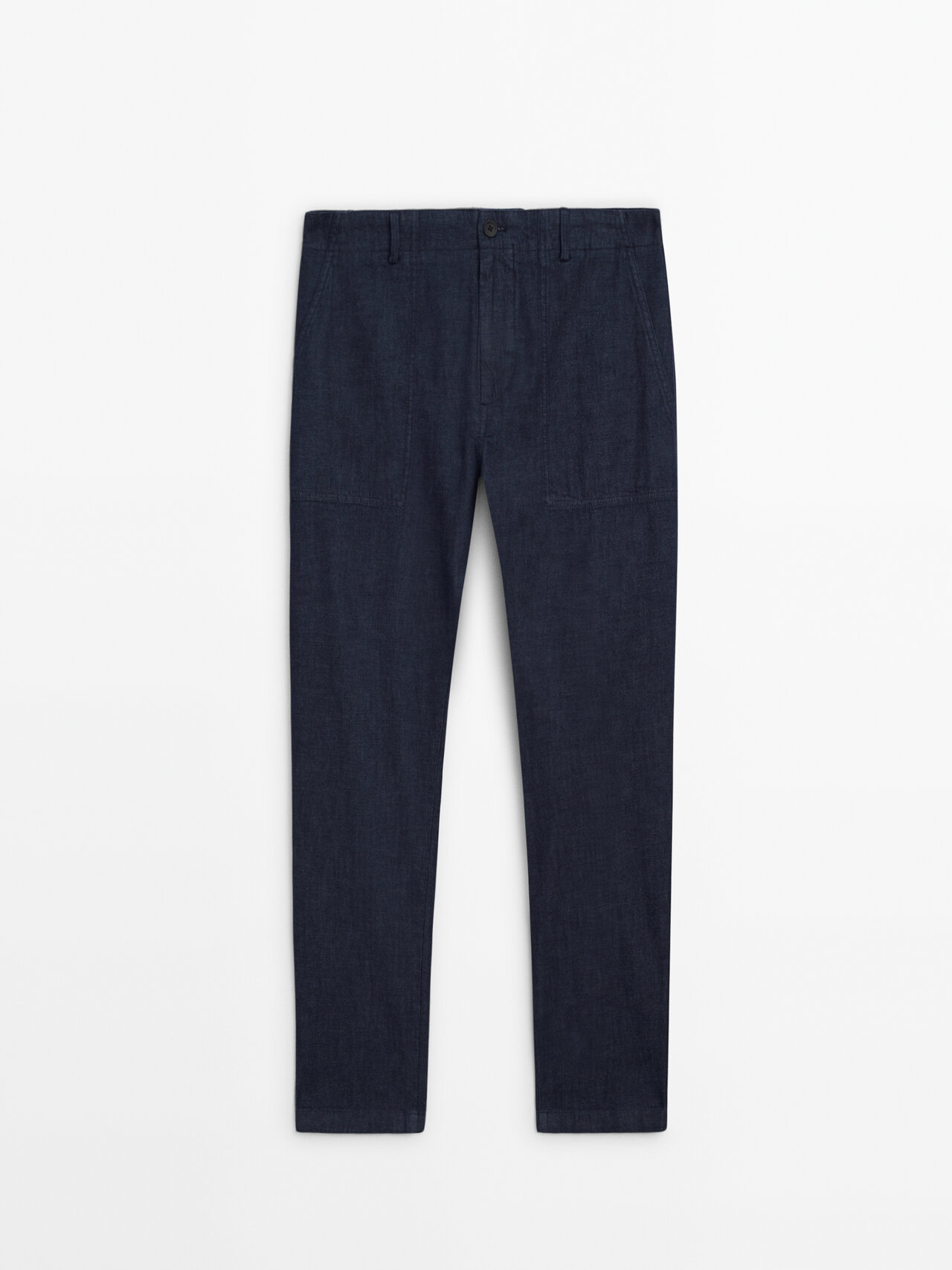 Shop Massimo Dutti Relaxed Fit Jeans With Carpenter Pocket In Indigo