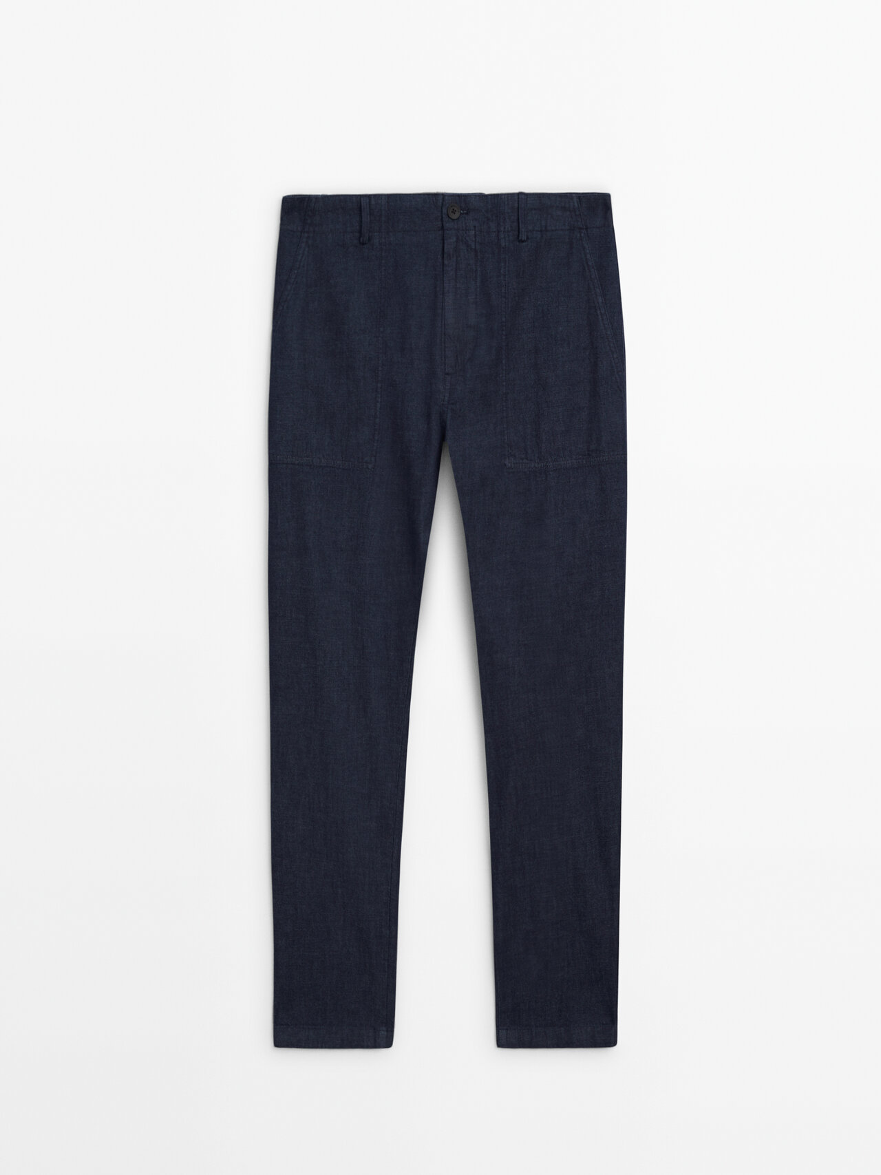Massimo Dutti Relaxed Fit Jeans With Carpenter Pocket In Indigo