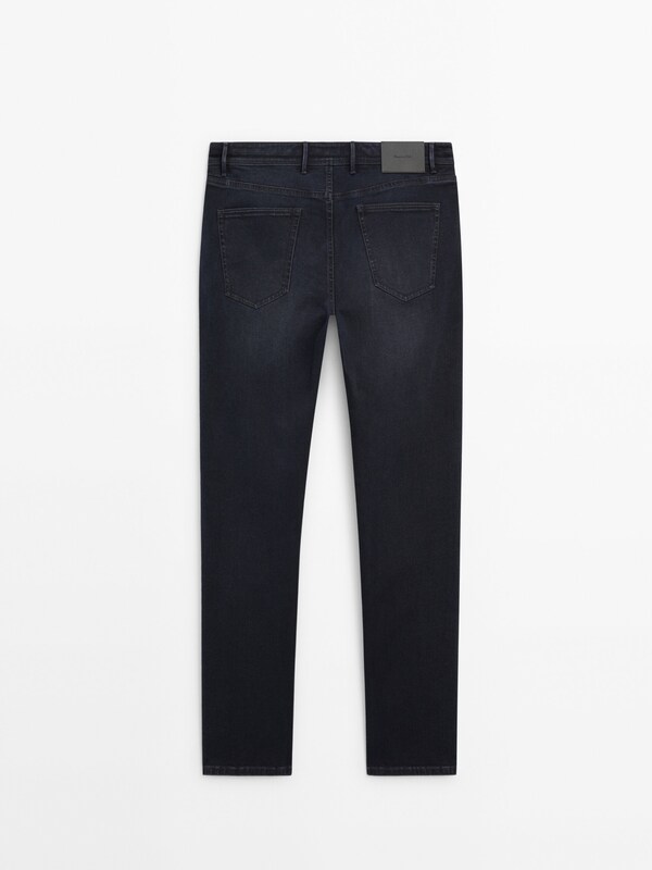 Tapered fit brushed jeans · Indigo · Trousers | Massimo Dutti